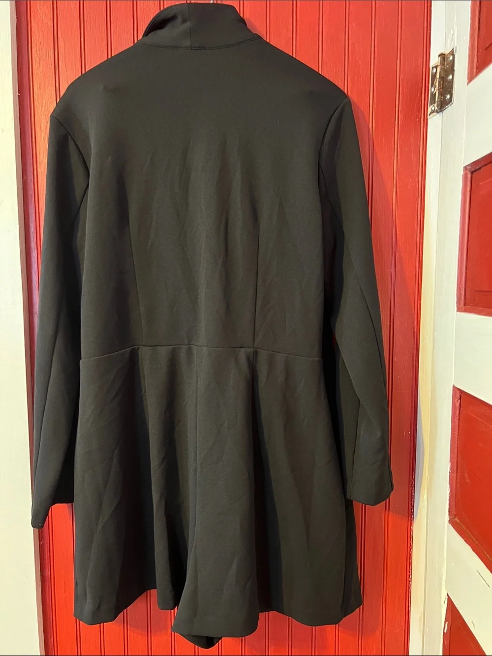 New Express Double Breasted Padded Shoulder Blazer Romper Black Size XL